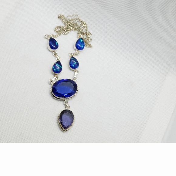 Nwot!! Amethyst blue sapphire and triplet opal 925 sterling - Picture 8 of 8